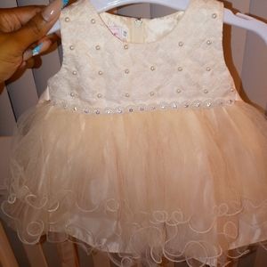 Gold peachy tulle dress